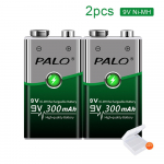 PALO 9V aku Ni-mh laetav aku 300mah m&auml;nguasja aku jaoks 2tk multifunktsionaalne aku KTV kasutamine