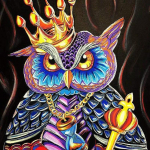 Owl Bird Teemantmaal Ristpistes T&auml;is&uuml;mmargune loomakividest tikkimisv&auml;rv teemantidega 30x30CM