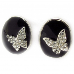 Les Tr&eacute;sors De Lily [K6546] - Boucles Cr&eacute;ateur 'Papillons' noir must