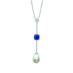 Les Tr&eacute;sors De Lily [L3911] - h&otilde;bedane kaelakee  Sissi  elevandiluust safiir (roodiumiga kaetud) - 55x8 mm sinine