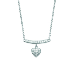 Les Tr&eacute;sors De Lily [L5673] - h&otilde;bedane kaelakee  Love  h&otilde;bevalge (roodiumiga kaetud) - 8x8 mm valge