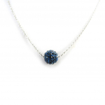 Les Tr&eacute;sors De Lily [L9768] - Collier Argent 'Sissi' bleu (cristal) - 8 mm sinine