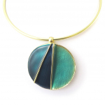 Dolce Vita [N3853] - Collier Cr&eacute;ateur 'Nora' vert dor&eacute; kuld