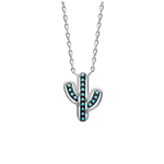 Les Tr&eacute;sors De Lily [N7162] - h&otilde;bedane kaelakee  Cactus  t&uuml;rkiissinine h&otilde;be (roodiumiga kaetud) - 14x11 mm sinine