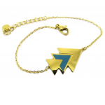 Les Tr&eacute;sors De Lily [P7948] - Disainer terasest k&auml;ev&otilde;ru  Boho  t&uuml;rkiissinine kuld - 22x17 mm t&uuml;rkiissinine