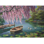 Teemantmaaling Vesiroosi maastik Teemanttikandid Teemantmosaiikristpiste 20X30CM