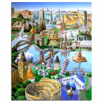 Maailma vaatamisv&auml;&auml;rsused 5D DIY Teemantmaal Teemanttikandid Rhinestones Mosaiikmaal 20X30CM