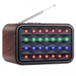 TOPROAD kaasaskantav Bluetooth-k&otilde;lar juhtmevaba kolonn LED-tuled stereok&otilde;larid toetavad FM-raadio mikrofoni AUX-k&otilde;lar arvutitelefonile pruun