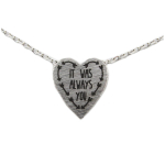 7bis [R1389] - K&auml;sitsi valmistatud kaelakee  Love  (It was always you) h&otilde;bedane - 10x10 mm h&otilde;be