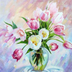 T&auml;ielik 5D Teemantmaaling Lillevaas Mosaiik Tikand Ristpistes Kodukaunistus K&auml;sitsi valmistatud kingitus 25x25cm