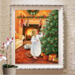 T&auml;isruudukujuline teemantmaal, 5d universum, k&auml;sit&ouml;&ouml; isetegemine, teemanttikandid maastiku mosaiikpilt kodukaunistus Full Round (20X30CM)