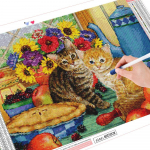 T&auml;isruudukujuline teemantmaaling Kasside hobid ja k&auml;sit&ouml;&ouml; Teemanttikandid Multifilm Mosaiik Loomade Halloweeni kaunistused Full Round (20X30CM)