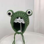 &Uuml;hev&auml;rviline multikas konn kootud m&uuml;ts Talvine soe m&uuml;ts Skullies Cap Beanie lapsele Plus velvet roheline