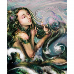 T&auml;isruudu/&uuml;mmargused teemantmaalid portreepildid kividest 5D teemanttikandite allahindlus Pikad juuksed Naine Mosaiik K&auml;sitsi valmistatud kingitus Kodukaunistus Full Round (20X30CM)