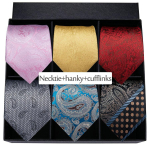 Hi-Tie 6 komplekti žakaarkootud siidist kaelalips Hanky ​​mansetin&ouml;&ouml;bid Paisley lipsud pulmakinkide peoks Box Set