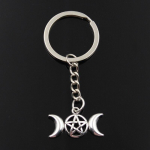 Moodne v&otilde;tmehoidja 16x30mm kolmekordne Viking Moon Star jumalanna ripatsid DIY meeste ehted auto v&otilde;tmehoidja s&otilde;rmuse hoidja kingitus h&otilde;be