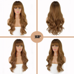 LISI HAIR Naiste pikkade laineliste juustega parukas tukkidega S&uuml;nteetiline kuumakindlast kiust parukas Cosplay Lolita Party igap&auml;evane juuksen&otilde;el.