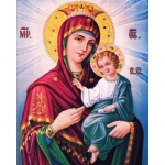 5D DIY Teemantmaali Neitsi Maarja Ristpistekomplekt Mosaiik Teemanttikandid Roos T&auml;is&uuml;mmargune/ruudukujuline puur Kodukaunistus Round 20x30cm