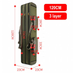 Kalastuskott 80/90/100/120/125/130cm 2/3/4 kihiline kalastuskott Oxfordi kokkupandav &otilde;ngeritva rullikott kalastustarvete hoiukotid reisikohver X402G 3 Layer 120cm