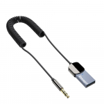Essager Bluetooth 5.0 lisaadapter auto traadita vastuv&otilde;tja USB kuni 3,5 mm pistikupesaga heli muusika mikrofon vabak&auml;e autokomplekt k&otilde;lar saatja Bluetooth v5.0 must