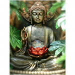 5D DIY Teemantmaali Religioosne Buddha komplekt T&auml;ispuurimise &uuml;mmargune teemanttikandid Mosaiik Art Pilt Kodukaunistus Full Round 20x30CM
