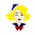 Blucome Fashion Figuur Pross Akr&uuml;&uuml;list M&uuml;ts T&uuml;drukutele N&ouml;&ouml;pn&otilde;elad Naistele T&uuml;drukutele Mantel M&uuml;tsikott Hijab Pins Pulmapidu Kontori Korsage Kingitused kollane