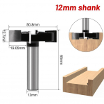 CNC-Spoilboard Pinnakatte Router Bit Carbide Planer Puidul&otilde;ikur H&ouml;&ouml;veldust&ouml;&ouml;riist 12mm
