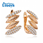 LSOOYH Clip K&otilde;rvar&otilde;ngad Roosa kullav&auml;rvi Moodne K&otilde;rvar&otilde;ngas Naistele Ruudukujulised Cubic Zirconia Stud K&otilde;rvar&otilde;ngad Ehted A