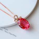 Bella Box Uus Temperament Punane Turmaliin V&auml;rv Treasure Ripats Roosa Kuld Mood Rangelt kaelakee Peaehte Peen Ehted Uus Trendikas punane/roosa kuldne v&auml;rv