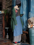 Johnature naiste vintage lapiv&auml;rvilised kleidid suvine n&ouml;&ouml;biga Hiina stiilis linane naiste spagetirihmaga kleit One Size sinine