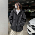 Naiste joped kapuutsiga lahtised t&auml;navariided Trench-mantel Punased moer&otilde;ivad v&auml;lisr&otilde;ivad M must