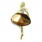 Les Tr&eacute;sors De Lily [R6742] - Kuldpruun  Ballerina  disainipross - 46x34 mm pruun