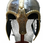 Viking Deluxe Chain Mail Helmet Replica Medieval Halloween Best Helmet Vendel Armour Helmet Halloween Costume Prop.