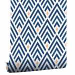 Sinised geomeetrilised jooned Moodne tapeet Isiklik riiete poe sein Kodu renoveerimine PVC veekindel paksendatud isekleepuv 45cm*3M