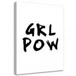 L&otilde;uendiprint Girl Power 40x60 must/valge