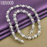 925 h&otilde;bedane 18-tolline 8 mm helmestega kaelakee 45cm