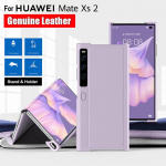 Ehtsast nahast Huawei Mate Xs 2 Xs2 &uuml;mbrise &uuml;li&otilde;huke kokkuklapitav tagakaas Huawei Mate Xs 2 5g &uuml;mbrisele Fundas Capa For Huawei Mate XS 2 lilla