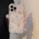 Pehme silikoonist l&auml;bipaistev tagakaas telefonile Iphone 13 14 Plus Pro Max 11 12 Promax Bow Tulips Flower 2023 Uus p&otilde;rutuskindel telefoni&uuml;mbris For iphone 14plus