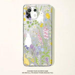 Armas valge j&auml;nese lilleline lilleline l&auml;bipaistev &uuml;mbris Xiaomi Poco X3 Nfc X3pro M3 F1 F3 jaoks Mi 11 12 13 11x 12x Pro 11 10 Lite 11t 10t jaoks Xiaomi 9T