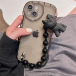 Jaapani armas 3d buldogi helmestega k&auml;ev&otilde;ru l&auml;bipaistev telefoni&uuml;mbris iPhone 13 12 11 Pro Xs Max X Xr Creative p&otilde;rutuskindel pehme kate jaoks For iPhone XS Max