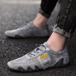 38-46 meeste vabaajajalatsid Nahast kaheksa k&uuml;&uuml;nega kummist pehme p&otilde;hjaga matt j&auml;&auml;tunud libisemisvastased l&otilde;hnavastased suured autojalatsid 38 hall