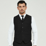 Meeste &uuml;likonna vest Sinine &uuml;herealine villane segatud meeste vest teksastest vest jakk Slim Fit vabaaja pidulik &auml;ri M must