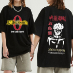 Anime Jujutsu Kaisen Harajuku T-s&auml;rk Manga Graafiline Gojo Satoru l&uuml;hikeste varrukatega Puuvillane vabaaja T-s&auml;rk Meeste Suur T-s&auml;rk T&auml;navar&otilde;ivaste topid XXXL valge