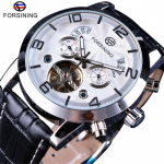 Forsining Men Fashion vabaaja numbrilauaga Tourbillon mehaaniline k&auml;ekell