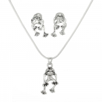 Vintage gooti stiilis 3D konnast skulptuurist ripatsiga kaelakee naistele ja konnak&otilde;rvar&otilde;ngaste ehtekomplekt necklace + earrings
