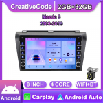 Mazda 3 2003-2009 jaoks koos nupunupuga Android autoraadio Multimeediumipleier Navigatsioon Stereo GPS 2 Din Carplay 2+32GB 2+32GB