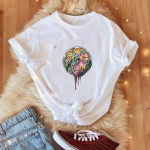 Aasia suurus-prindiga T-riided Suvine &uuml;laosa, lilledega kirjade trend, armas graafiline s&auml;rk vabaaja naiste naiste multikas Naiste moe l&uuml;hikeste varrukatega T-s&auml;rk S