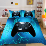 Voodipesukomplekt t&auml;issuuruses &uuml;lisuur kaheinimesevoodi kaheinimesevoodi T&auml;iskasvanute laste m&auml;nguhiirte printimine Magamistoa tekikate ja padjakate voodipesu kaunistus UK Single 135x200cm