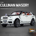 1/24 Scale Cullinan Diecast automudeli m&auml;nguasi, tagasit&otilde;mmatav m&auml;nguasi koos heli ja valgusega lastele V&auml;ikelaste poiste t&uuml;drukute kingituste kollektsioon 1/24-21.8x8.3x7.5cm valge