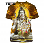 India God Of Destruction Shiva Lord T-s&auml;rk 3D Prindiga Unisex Suvine meeste naiste hiphop Harajuku t&auml;navar&otilde;ivaste tee M